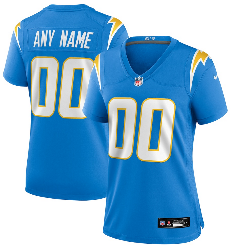 Custom women Los Angeles Chargers light blue 2026 Game NFL Nike Jersey->customized nfl jersey->Custom Jersey